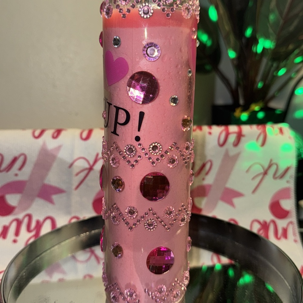 BREAST CANCER AWARENESS BLINGED OUT CANDLES TO REMEMBER OUR LOVED ONES💗🎀🎗️ 🥊 - Picture 4 of 11
